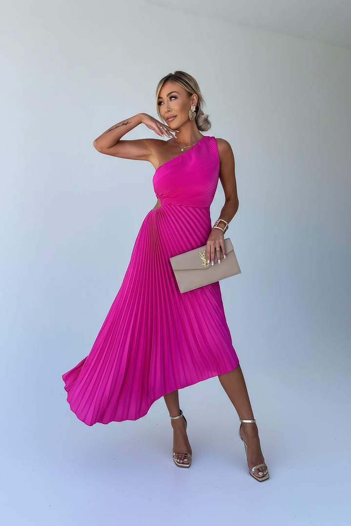 Charlotte - One-Shoulder Pleated Dress