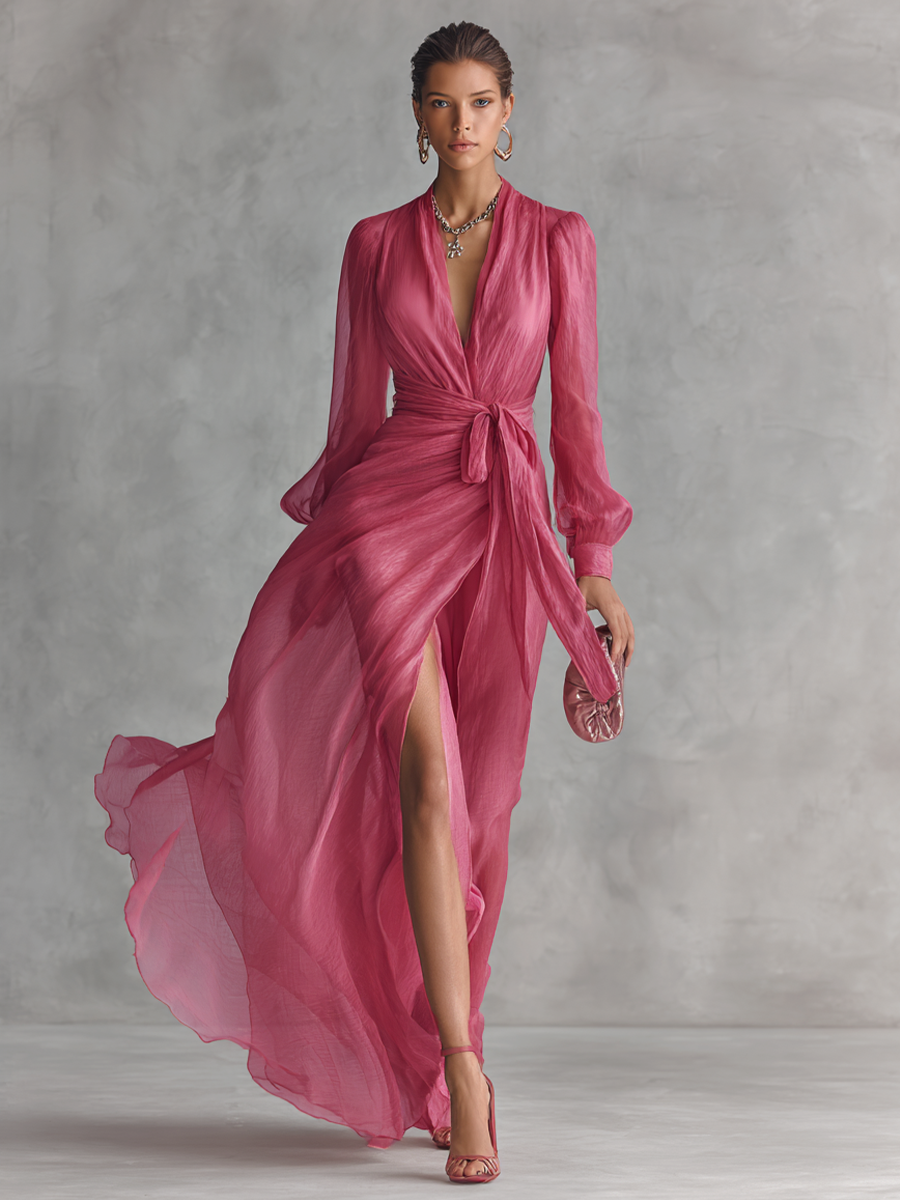 Margot - V-Neck Chiffon Dress