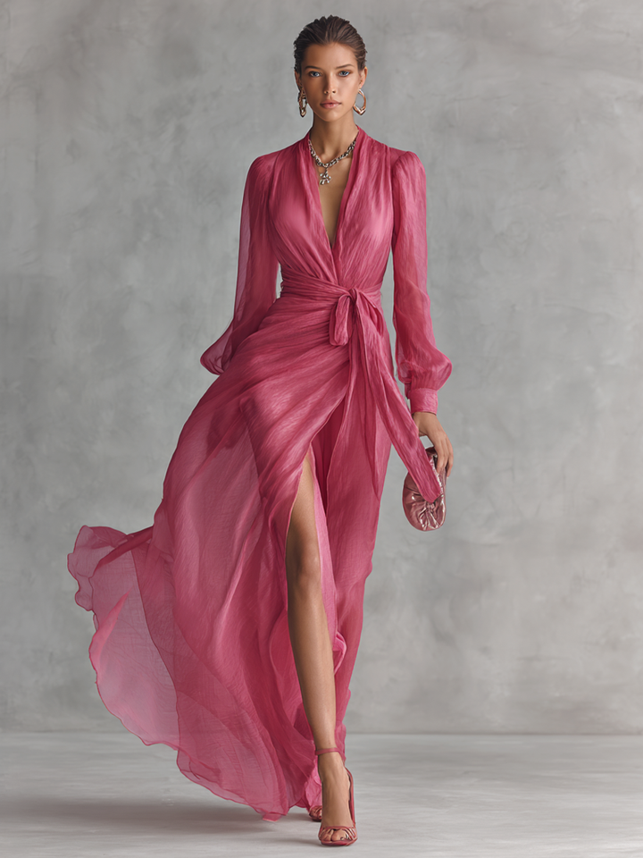 Margot - V-Neck Chiffon Dress