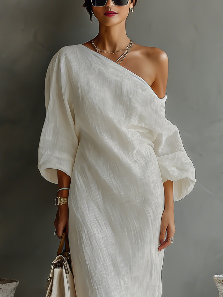 Adeline - Linen Off-Shoulder Dress