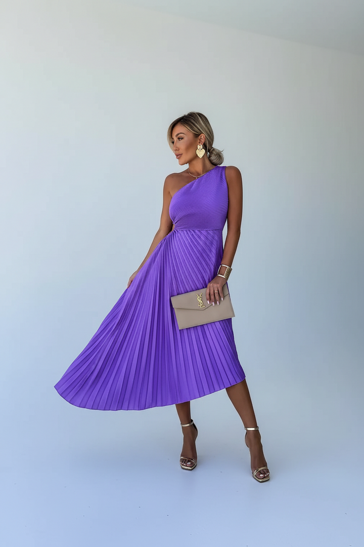 Charlotte - One-Shoulder Pleated Dress