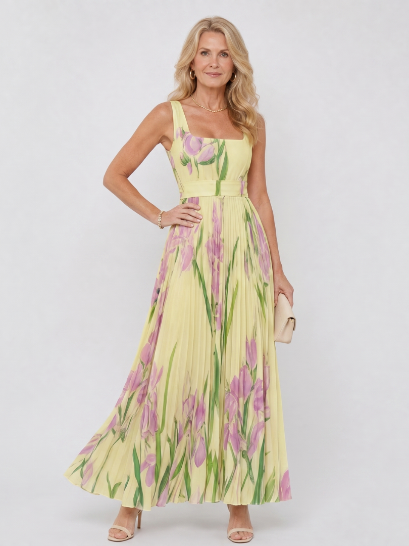 Camille - Square Neck Midi Dress
