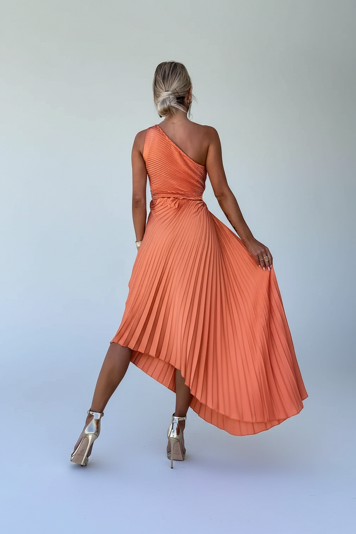 Charlotte - One-Shoulder Pleated Dress