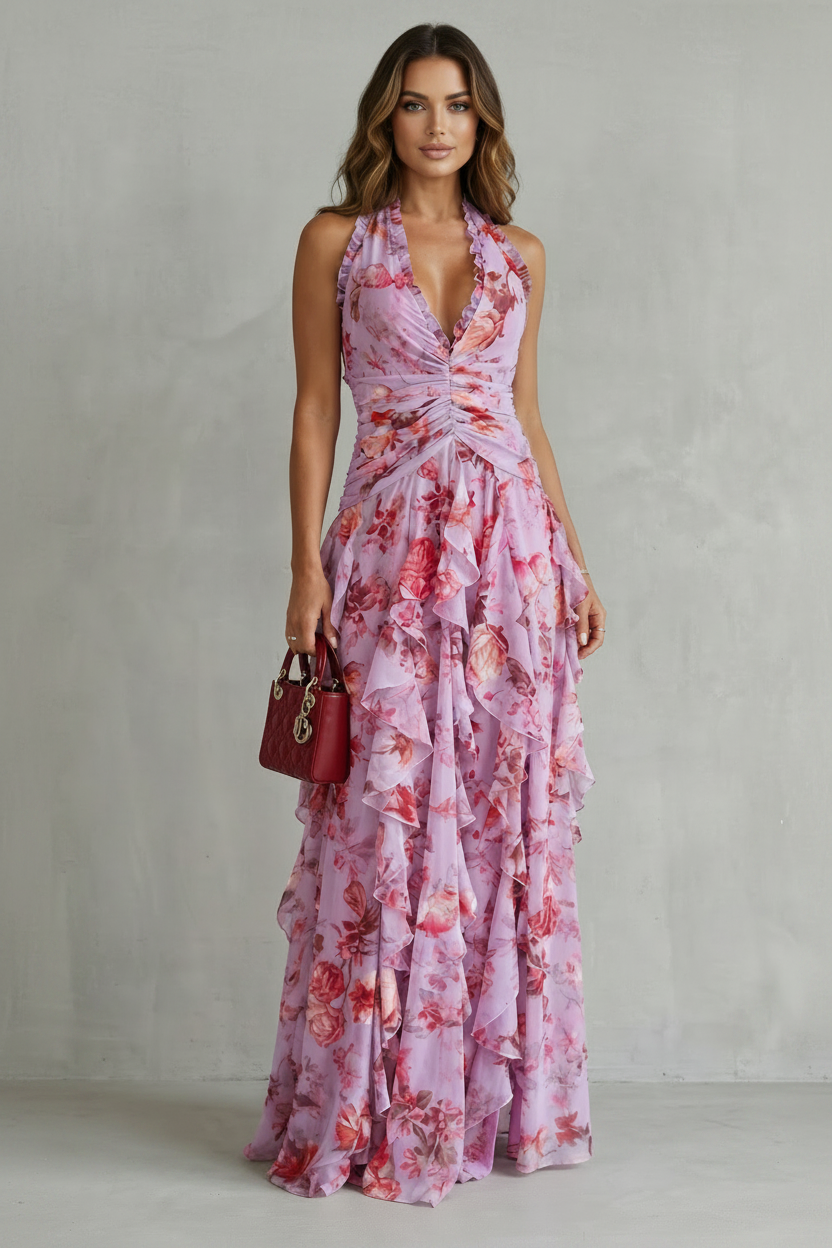 Adriana - Floral Halter Dress