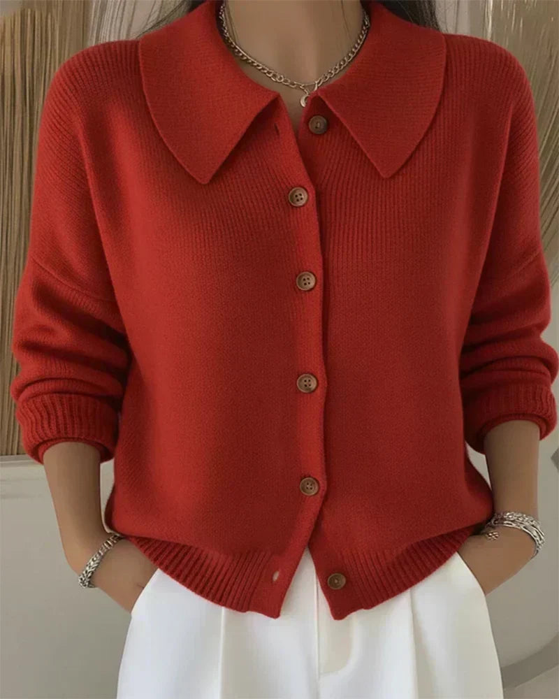 Constance - Shirt-Collar Cosy Cardigan