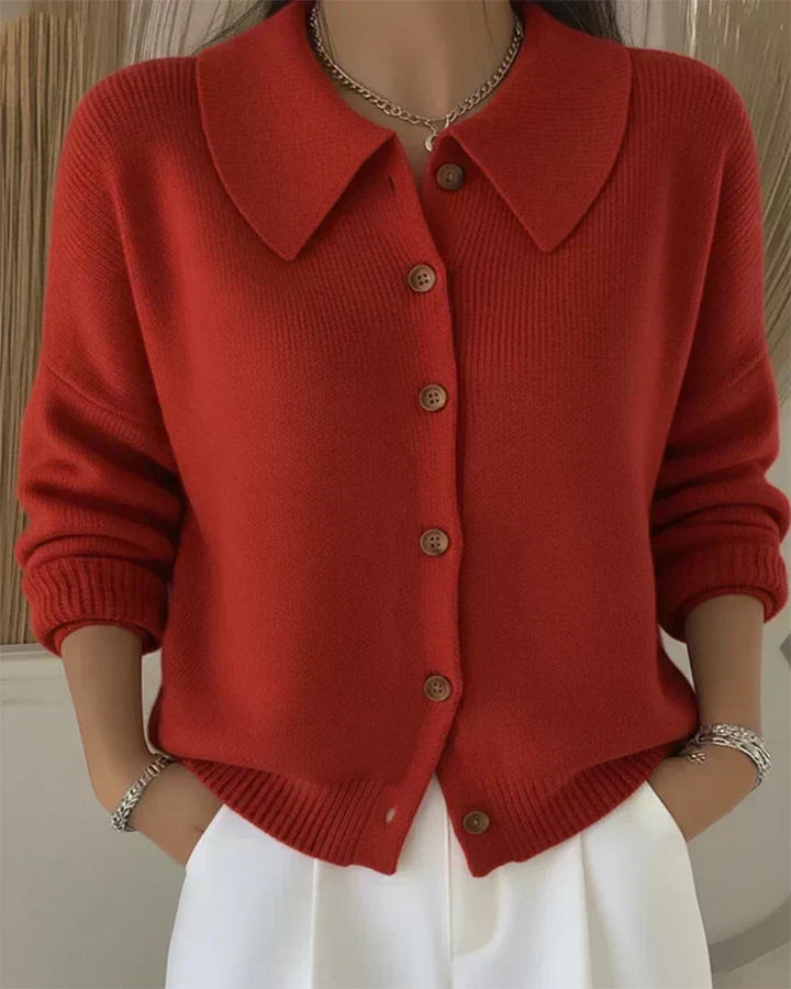 Constance - Shirt-Collar Cosy Cardigan