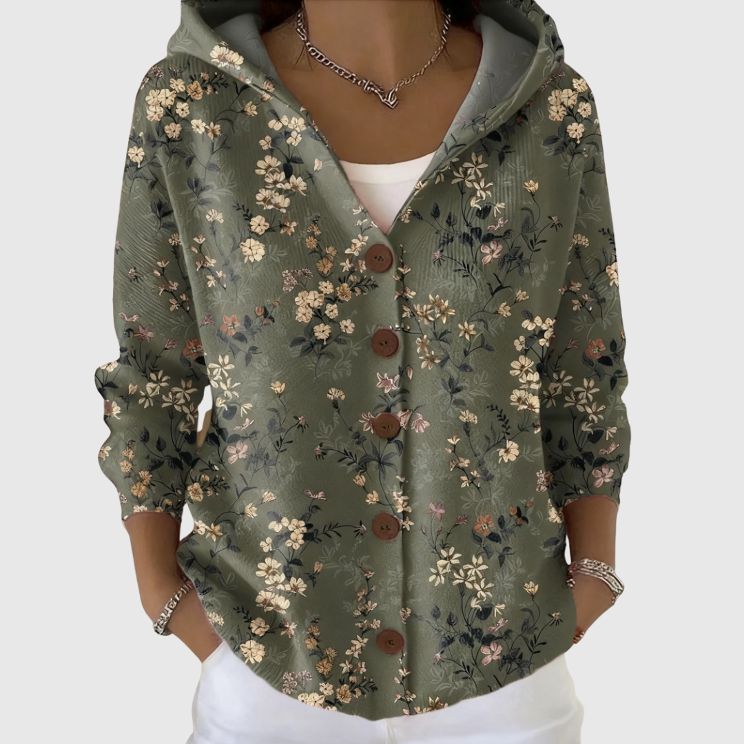 Rosine - Hood-Detail Wrap-Style Cardigan