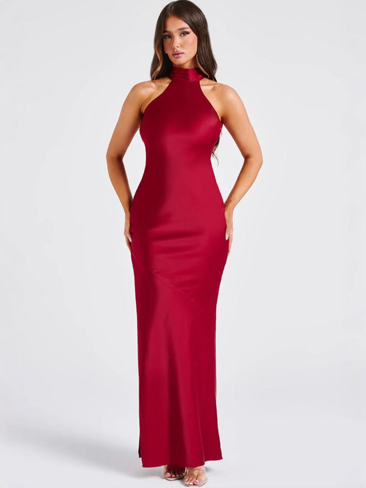Aurora - Halter Satin Dress