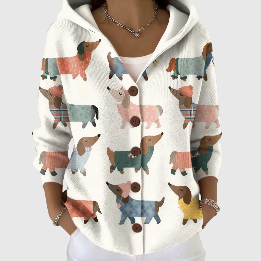 Damienne - Hood-Detail Soft Cardigan