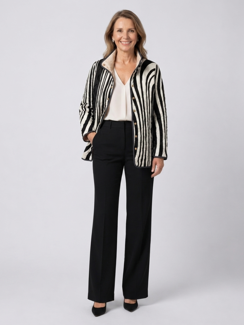 Georgina | Zebra Quilted Jacket