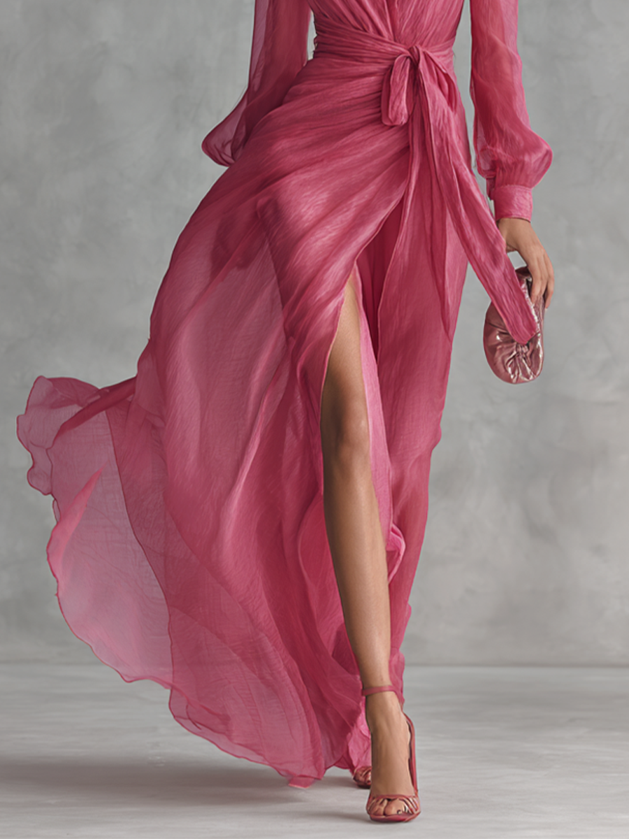Margot - V-Neck Chiffon Dress