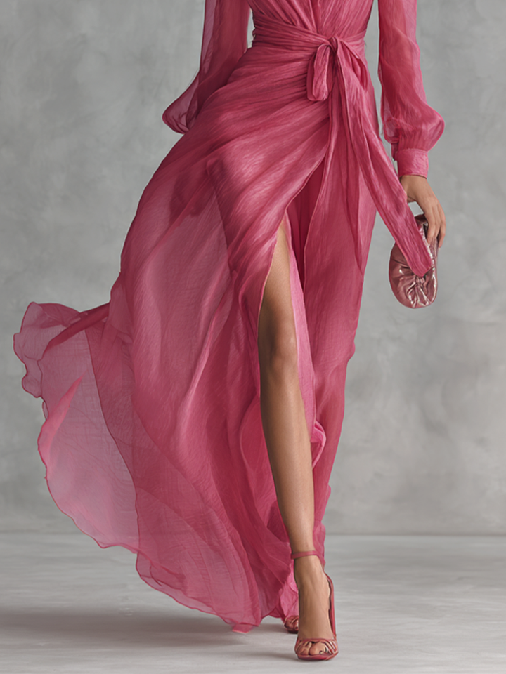 Margot - V-Neck Chiffon Dress