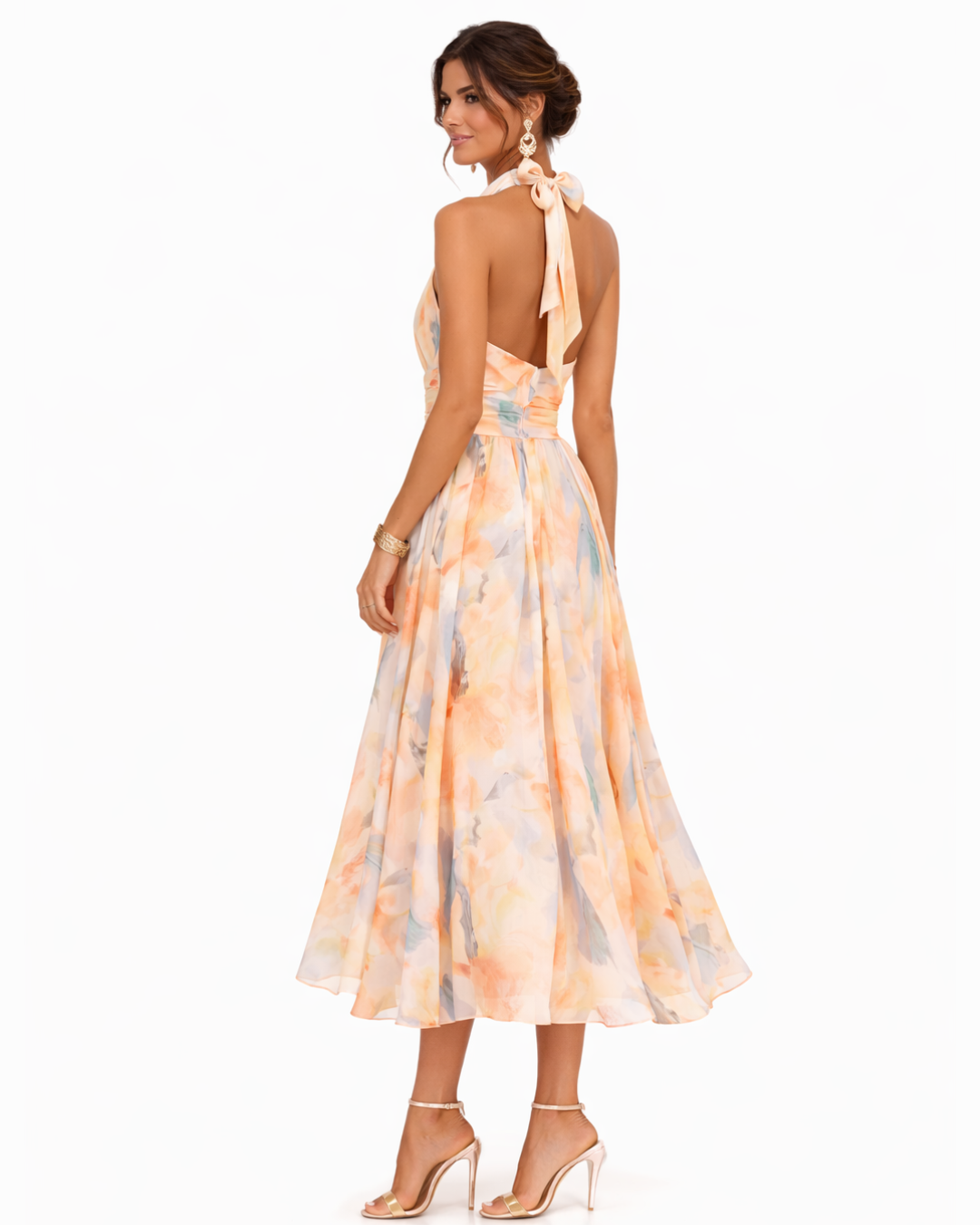 Aurora - Watercolour Halter Dress