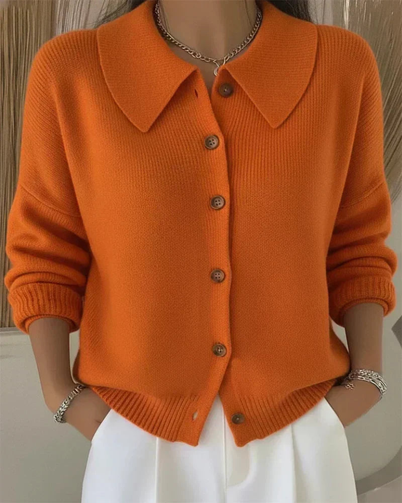 Constance - Shirt-Collar Cosy Cardigan