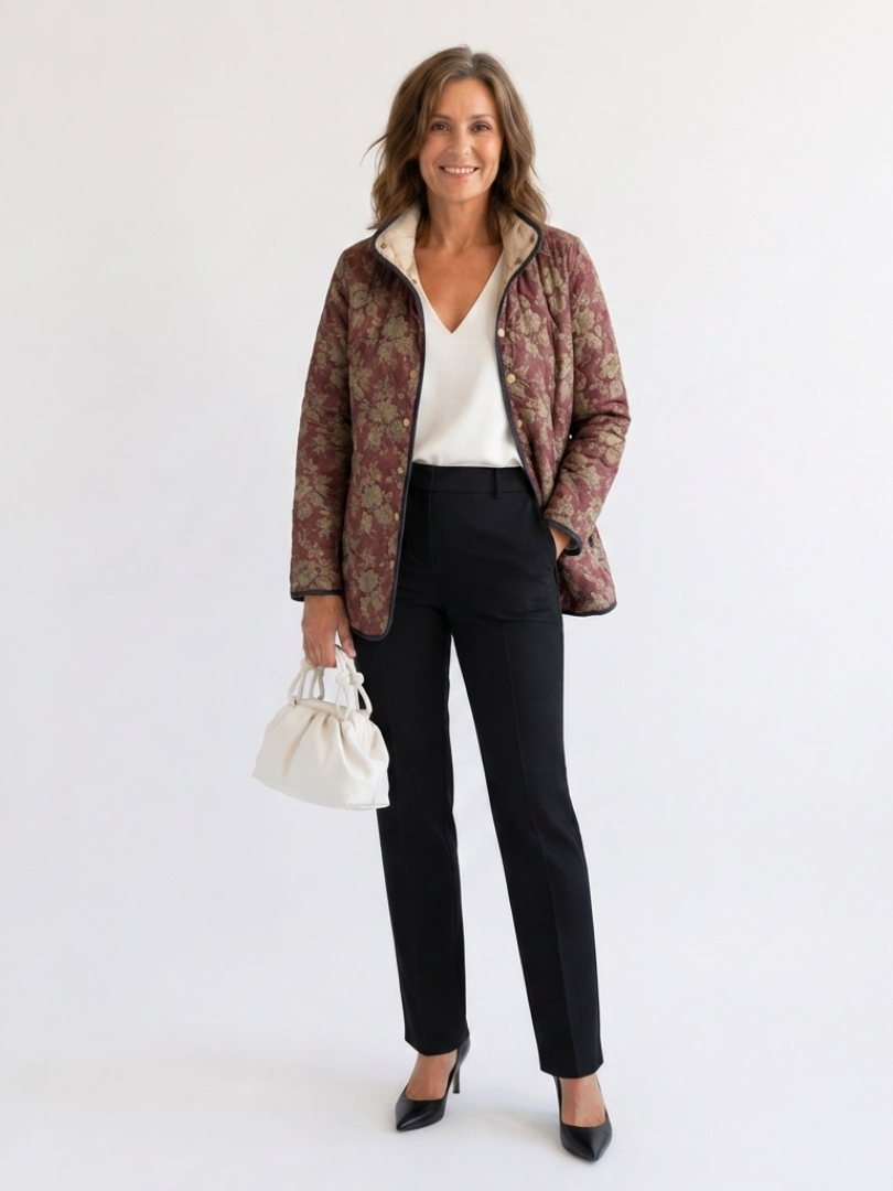 Philippa | Plum Damask Jacket