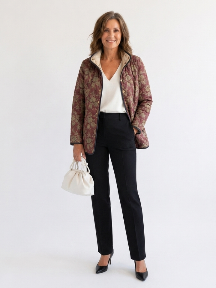 Philippa | Plum Damask Jacket