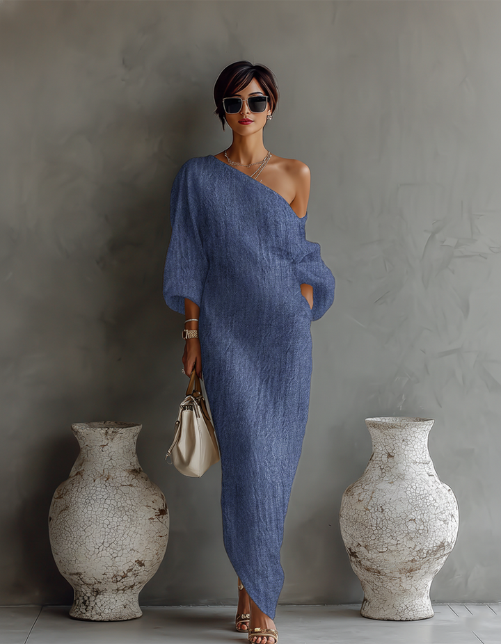 Adeline - Linen Off-Shoulder Dress