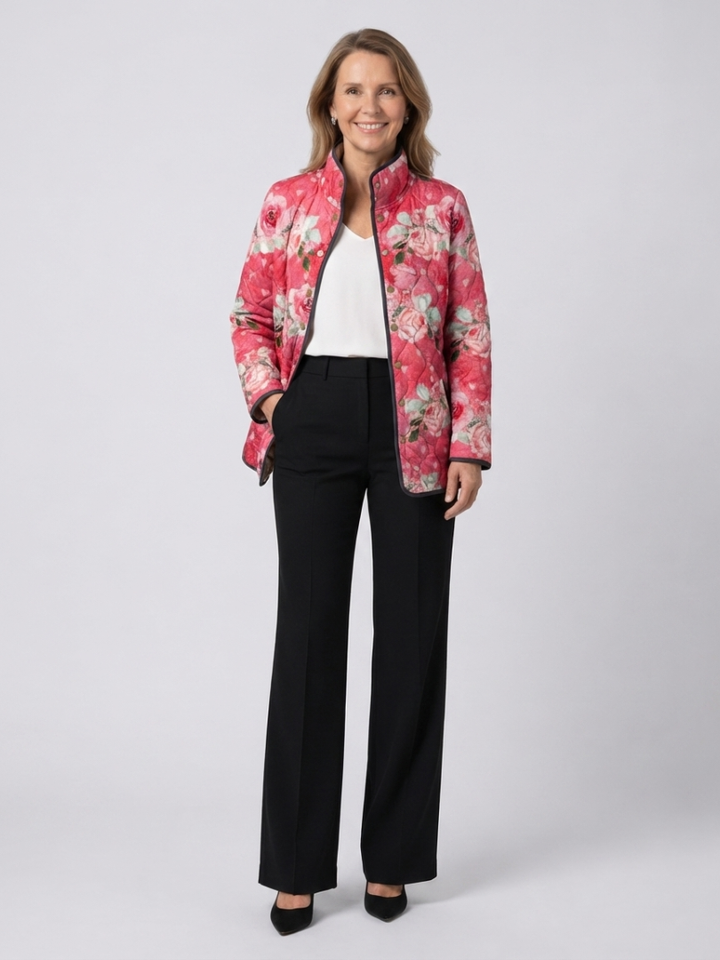 Amelia | Raspberry Quilted Jacket