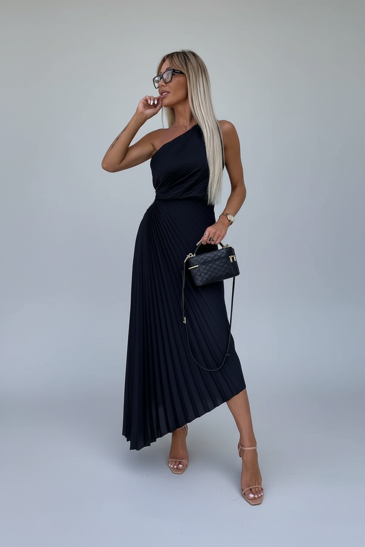 Charlotte - One-Shoulder Pleated Dress