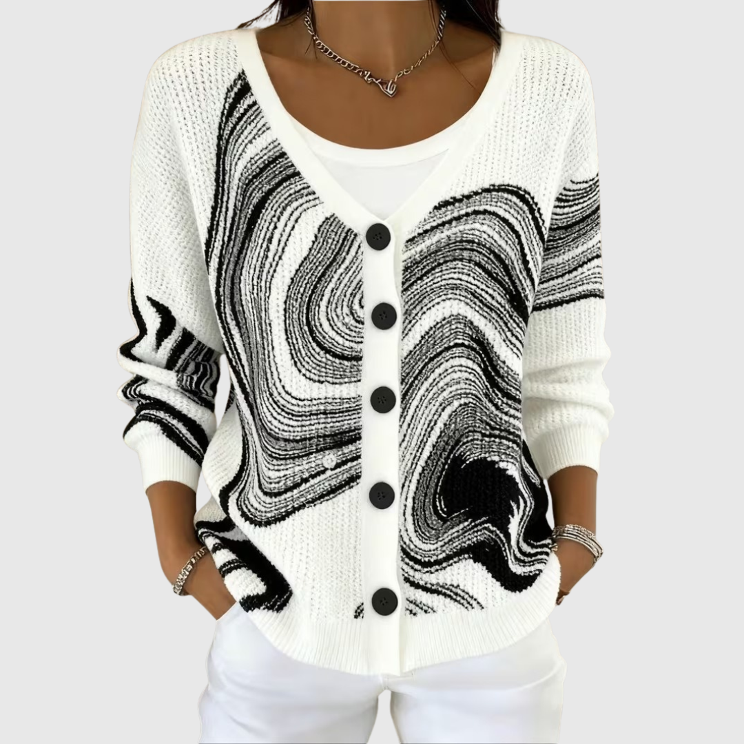 Roseline - Button-Front Lightweight Cardigan