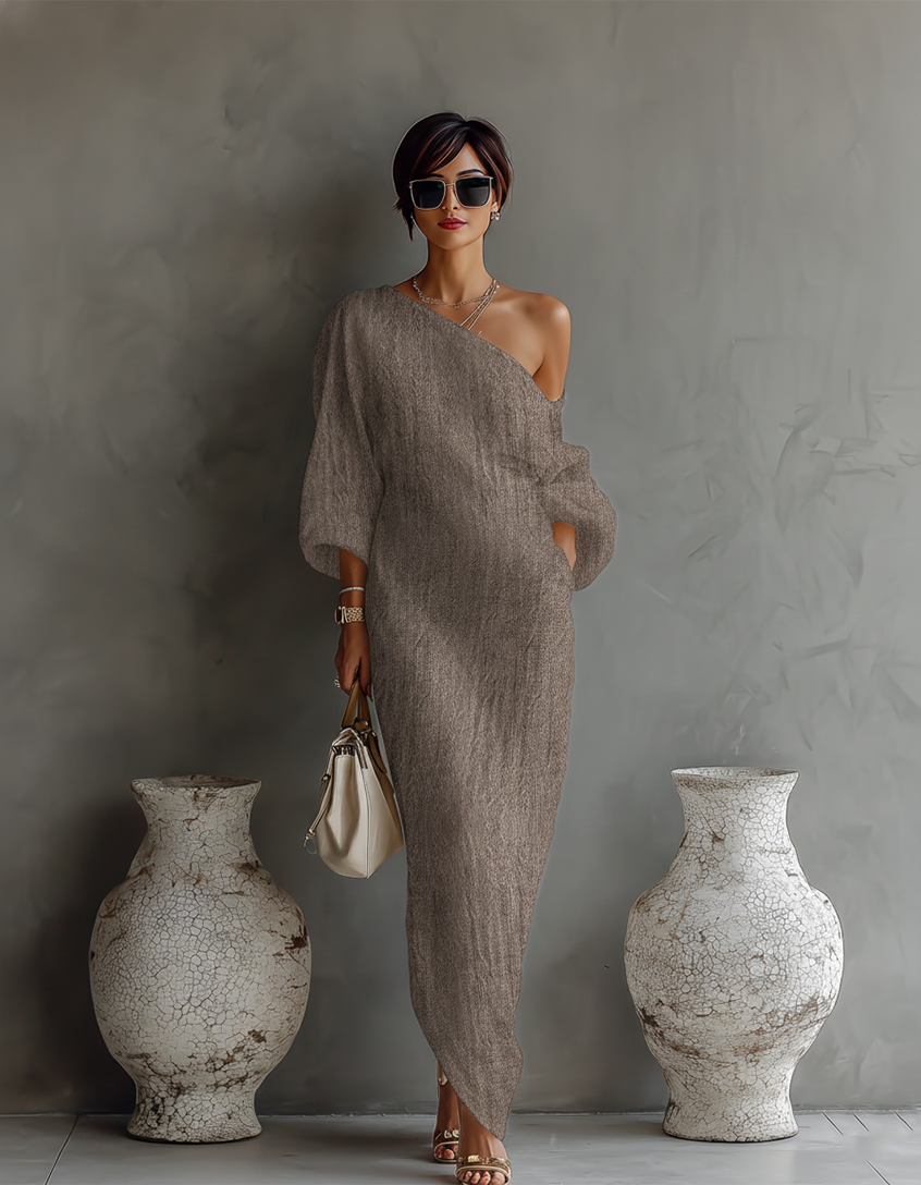 Adeline - Linen Off-Shoulder Dress