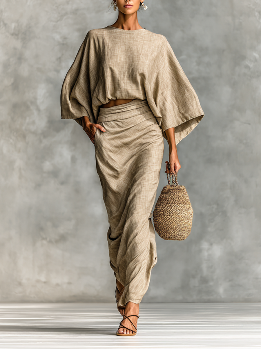 Beatrice - Cotton Linen Skirt Set