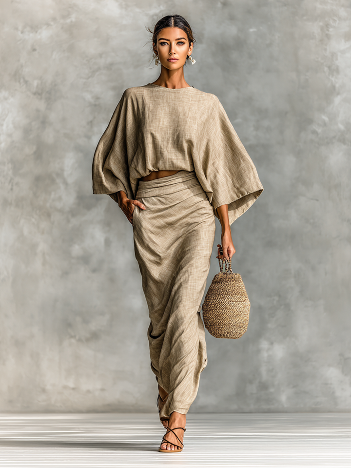 Beatrice - Cotton Linen Skirt Set