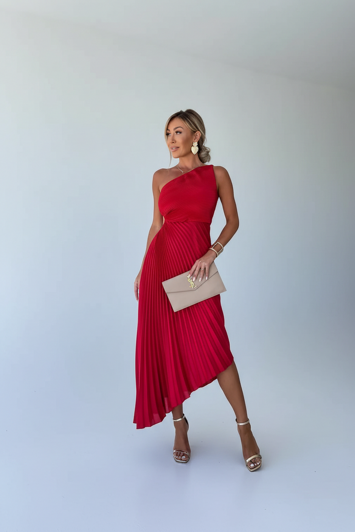 Charlotte - One-Shoulder Pleated Dress