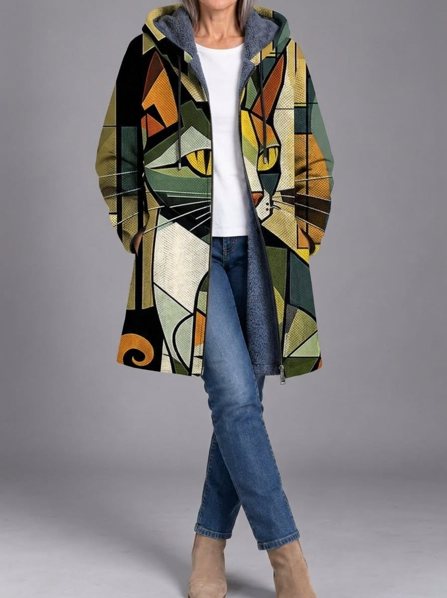 Elsie | Cat Print Coat