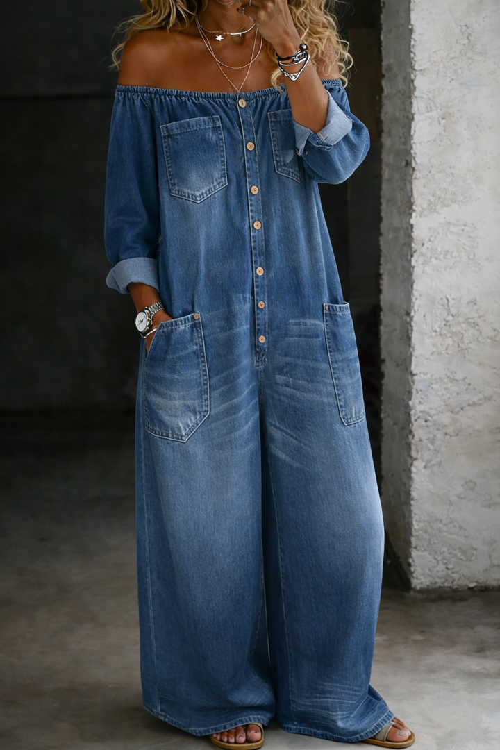 Elena | Off-Shoulder Jumpsuit with Long Sleeves