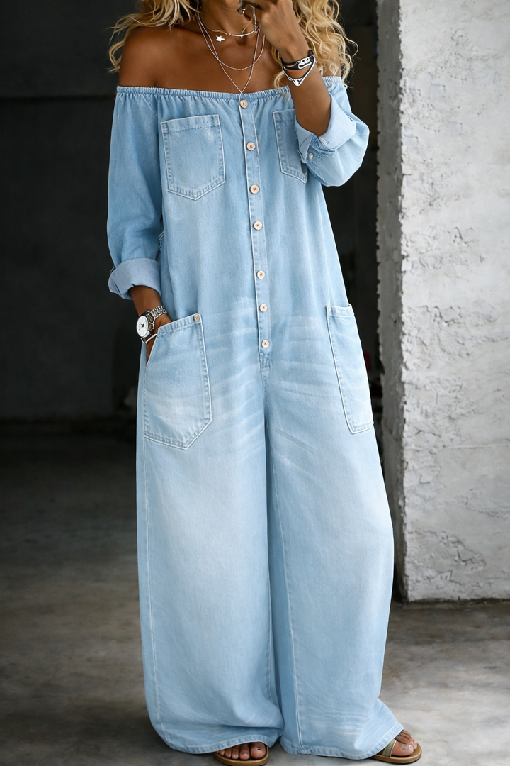 Elena | Off-Shoulder Jumpsuit with Long Sleeves