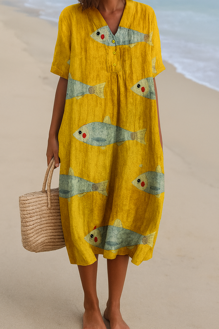 Lucy - Artistic Cotton Dress