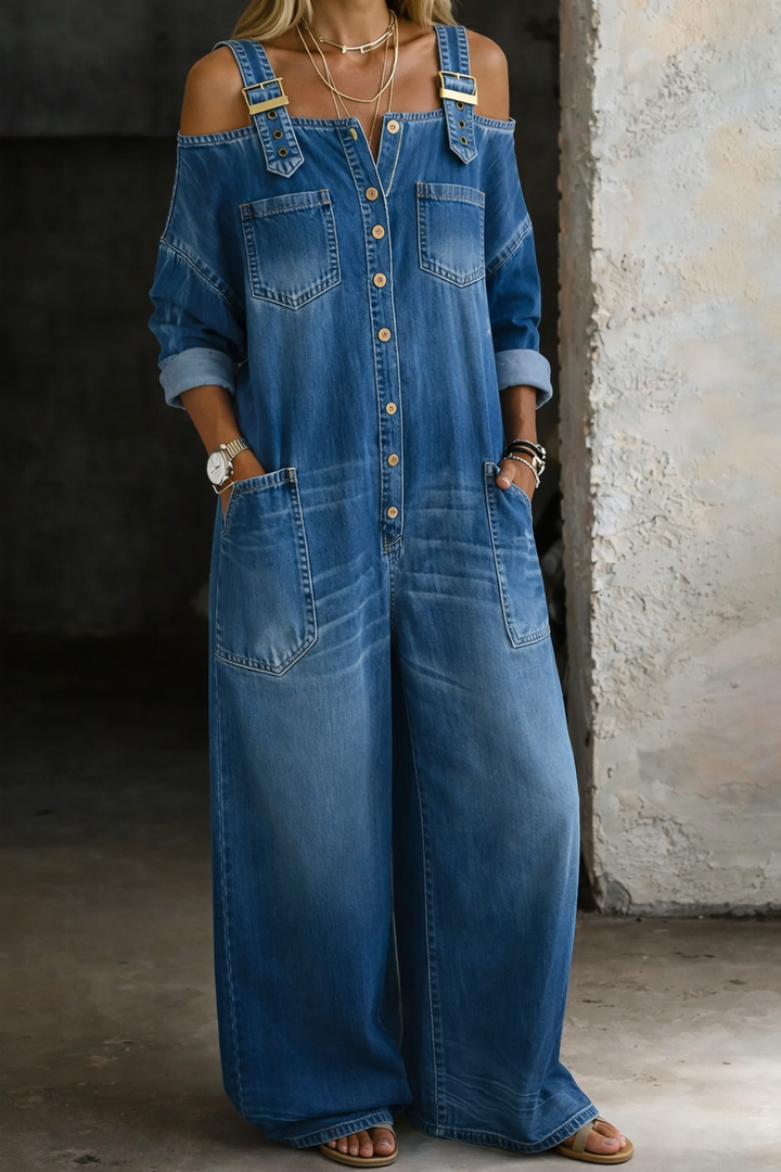 Sophia | Off-Shoulder Dungarees