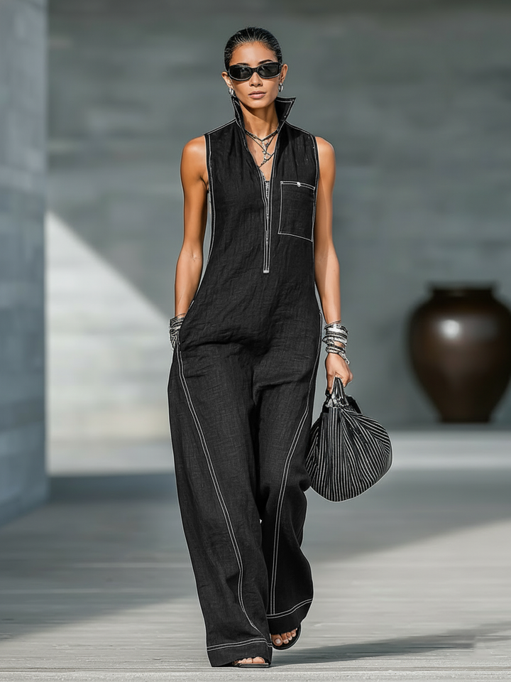 Lily - Sleeveless Hem Jumpsuit