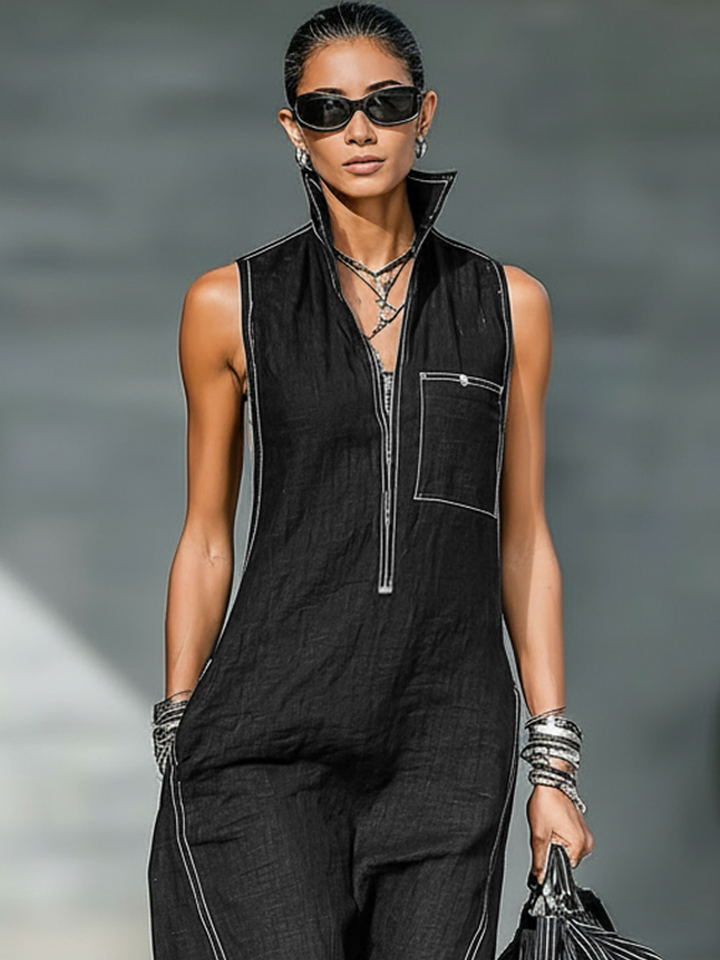 Lily - Sleeveless Hem Jumpsuit