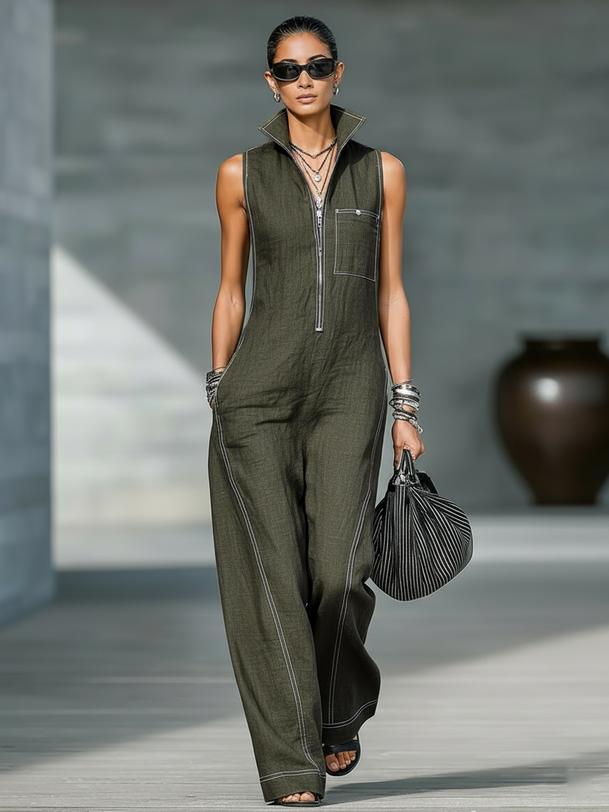 Lily - Sleeveless Hem Jumpsuit