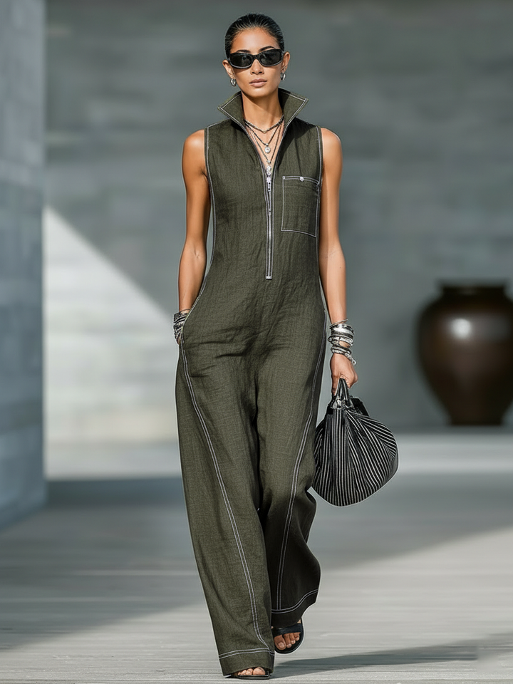 Lily - Sleeveless Hem Jumpsuit