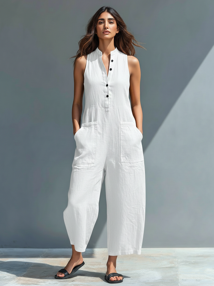 Harriet - Sleeveless Linen Jumpsuit