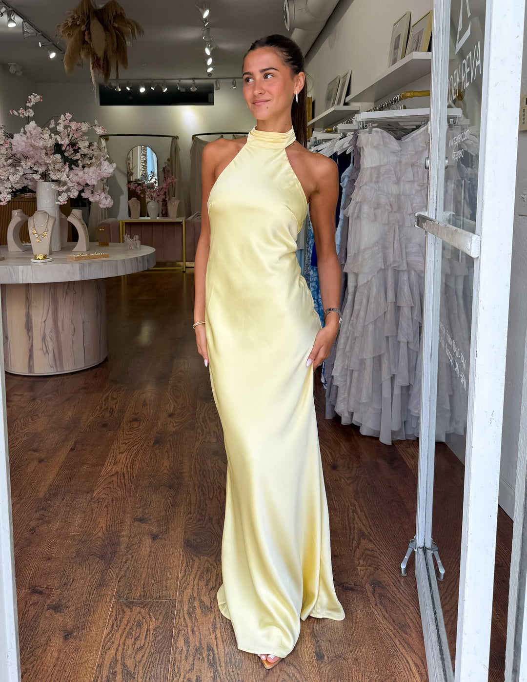 Aurora - Halter Satin Dress