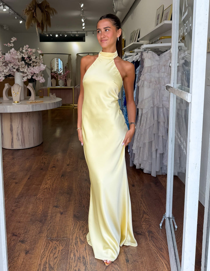 Aurora - Halter Satin Dress
