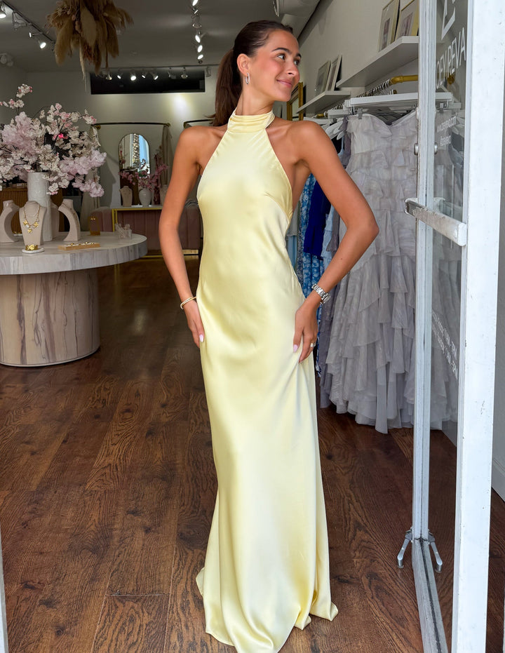 Aurora - Halter Satin Dress