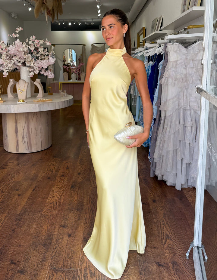 Aurora - Halter Satin Dress
