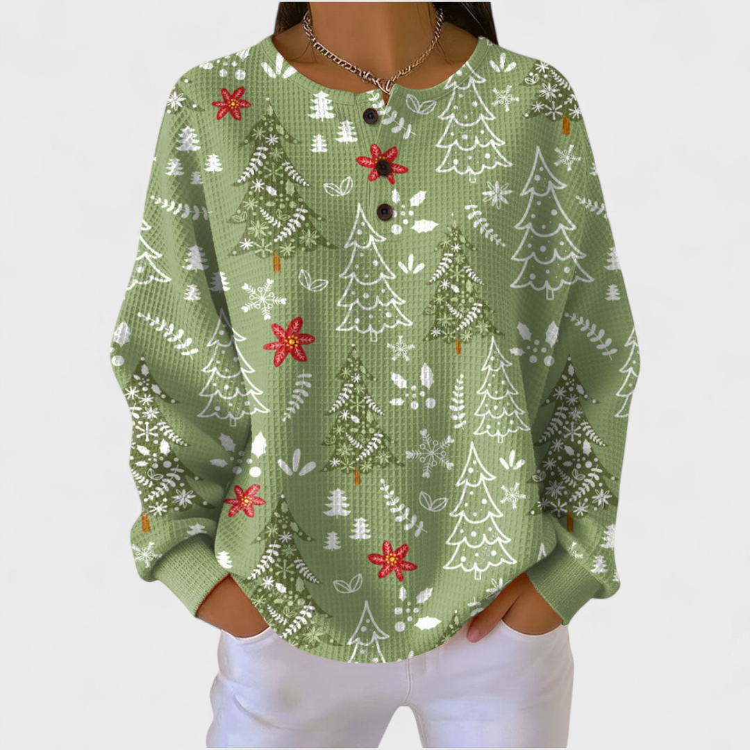 Marloes | Christmas Tree Print Jumper