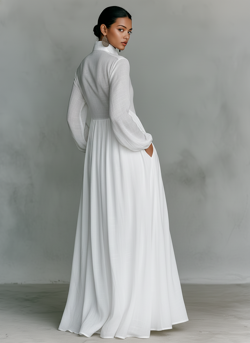 Daphne - Patchwork Linen Maxi Dress