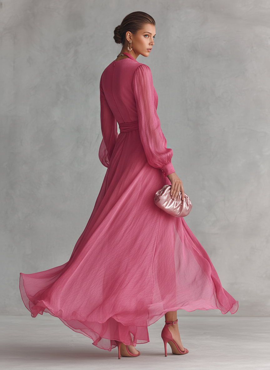 Margot - V-Neck Chiffon Dress