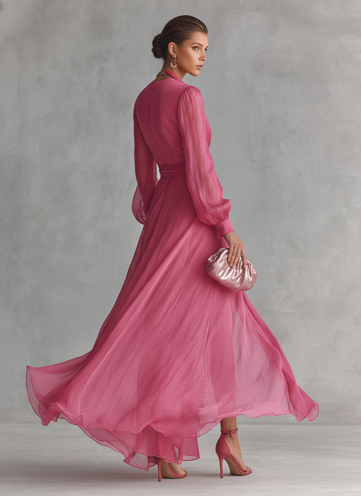 Margot - V-Neck Chiffon Dress