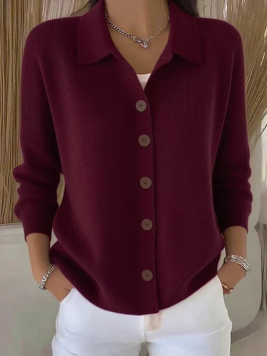 Gabrielle - Buttoned Button-Collar Cardigan