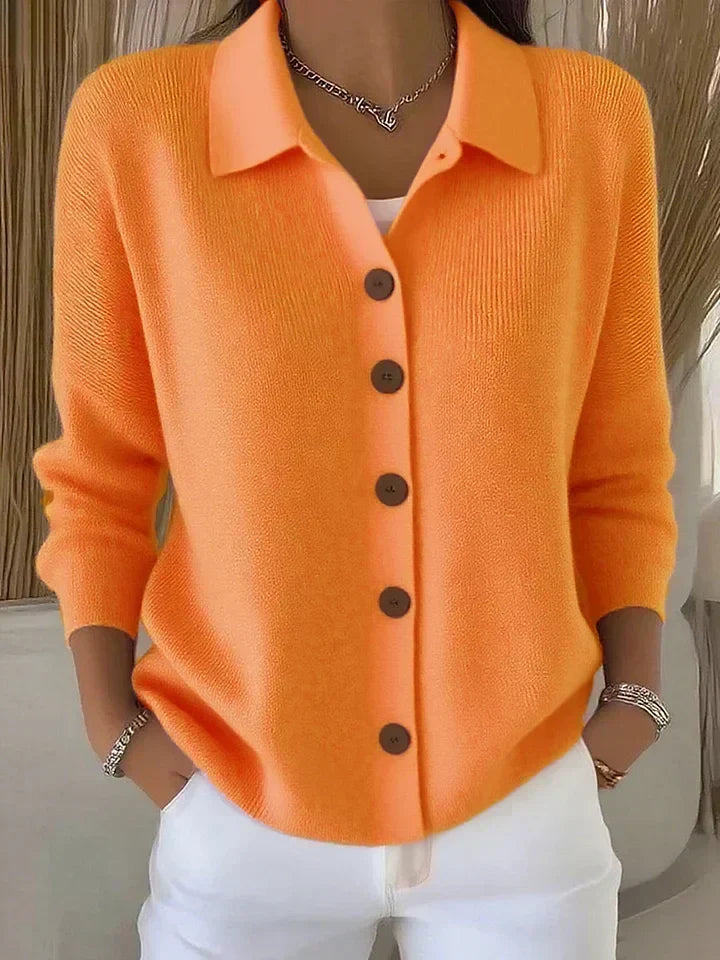 Gabrielle - Buttoned Button-Collar Cardigan