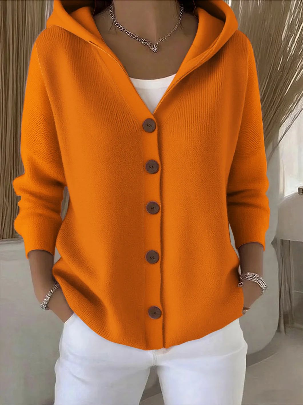 Clémence - Hood-Detail Cosy Cardigan