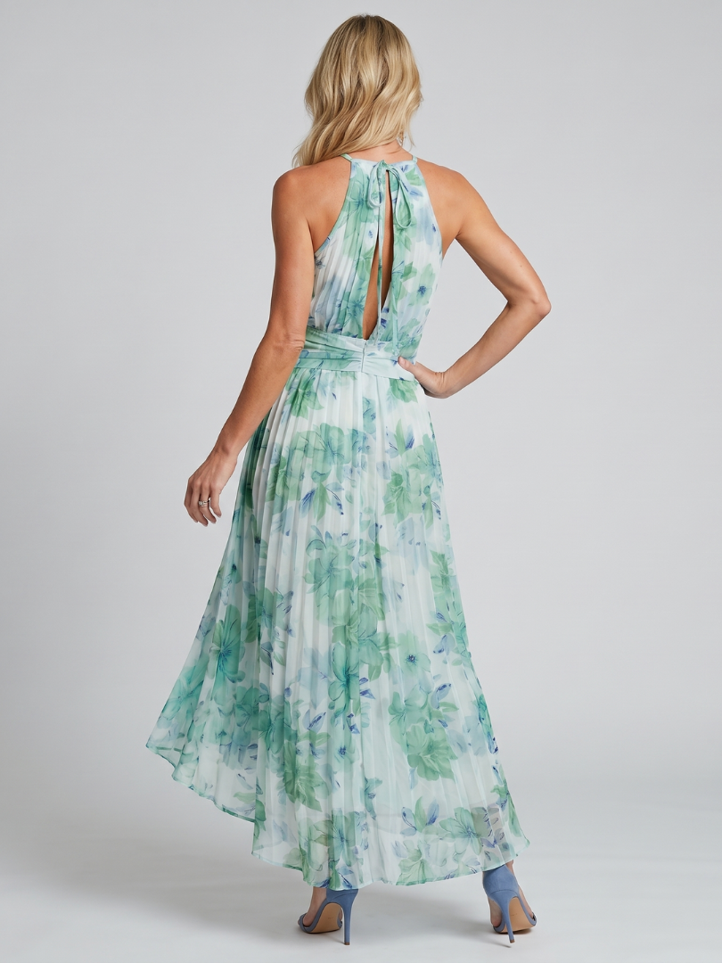 Portia - Pleated Halter Dress